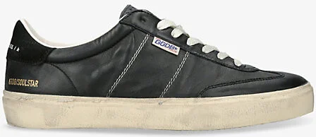 Mens Black Soul Star Branded Low-Top Leather Trainers Eur 46 / 12 Uk Men