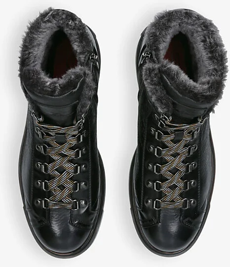 Mens Black St. Moritz Shearling-Lined Leather Boots Eur 44 / 10 Uk Men - Image 2