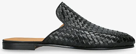Mens Black Suela Weave Leather Mules Eur 43 / 9 Uk Men