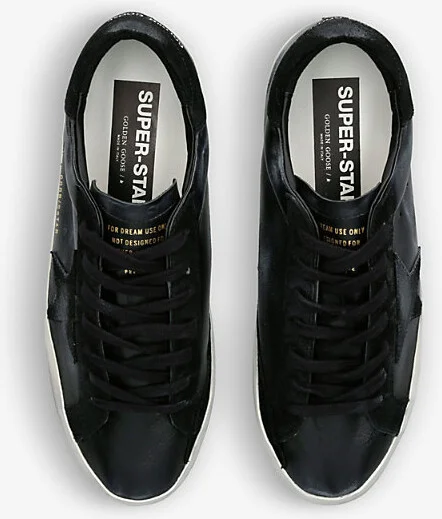 Mens Black Super-Star Logo-Embossed Leather and Suede Trainers Eur 40 / 6 Uk Men - Image 2