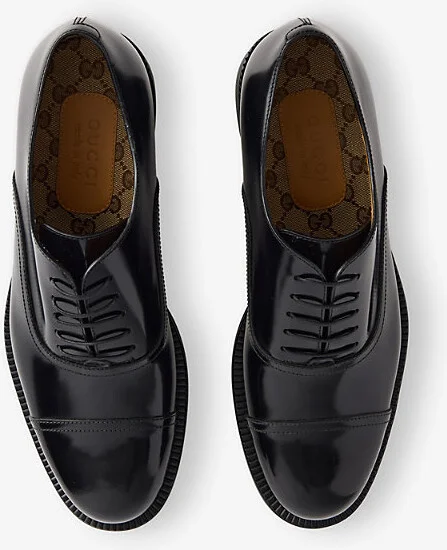Mens Black Tempe Lace-Up Leather Brogues Eur 40 / 6 Uk Men - Image 2