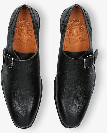 Mens Black The Cartwright Leather Monk Shoes Eur 40 / 6 Uk Men - Image 2