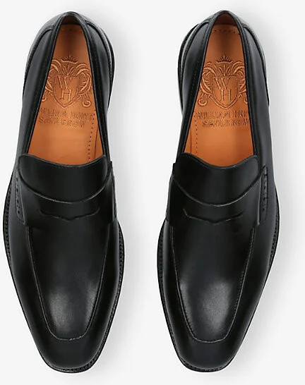 Mens Black The Smith Slip-On Leather Loafers Eur 42 / 8 Uk Men - Image 2