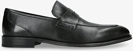 Mens Black The Smith Slip-On Leather Loafers Eur 42 / 8 Uk Men