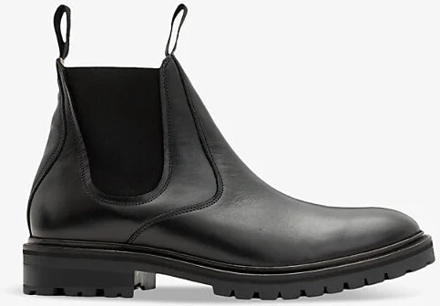 Mens Black Toby Stonewashed Leather Chelsea Boots Eur 43 / 9 Uk Men