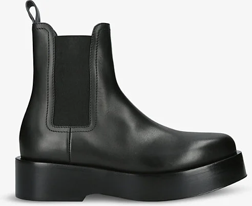 Mens Black Torino Pull-Tab Leather Chelsea Boots Eur 44 / 10 Uk Men
