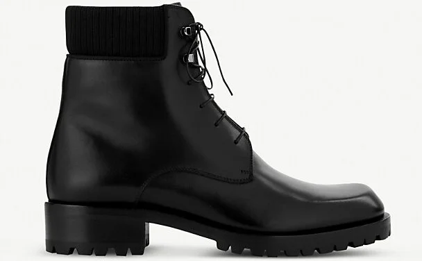 Mens Black Trapman Leather Ankle Boots Eur 42.5 / 8.5 Uk Men