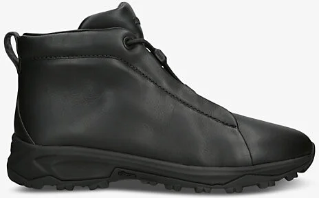 Mens Black Triple Stitch Vetta Leather High-Top Trainers Eur 40 / 6 Uk Men