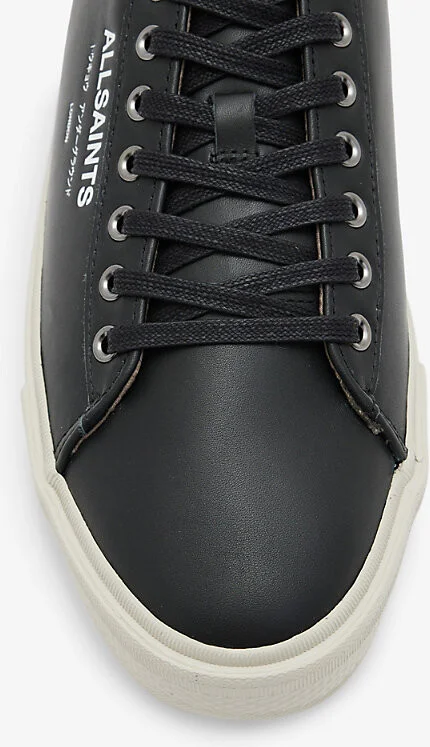 Mens Black Underground Brand-Print Leather Low-Top Trainers Eur 45 / 11 Uk Men - Image 2