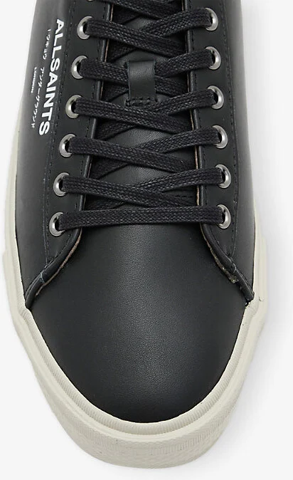 Mens Black Underground Leather Low-Top Trainers Eur 44 / 10 Uk Men - Image 2
