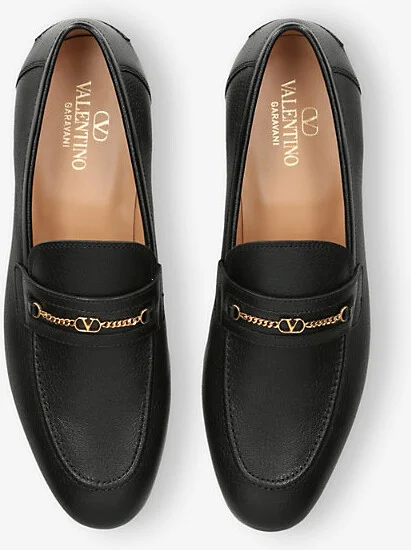 Mens Black Vlogo 2 Leather Loafers Eur 46 / 12 Uk Men - Image 2