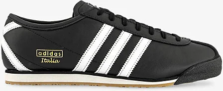 Mens Black White Gum Italia 70S Leather Low-Top Trainers 3.5