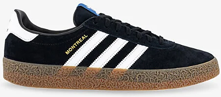 Mens Black White Gum Montreal Leather Low-Top Trainers 10