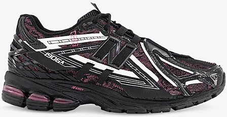 Mens Black White Pink 1906A Mesh Low-Top Trainers 9