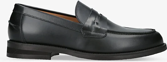 Mens Black Wilde Leather Penny Loafers Eur 41 / 7 Uk Men
