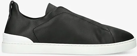 Mens Black X3 Triple Stitch Secondskin Shearling Leather Low-Top Trainers Eur 46 / 12 Uk Men
