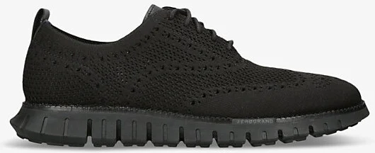 Mens Black Zerøgrand Wingtip Stitchlite Knitted Oxford Shoes Eur 44 / 10 Uk Men