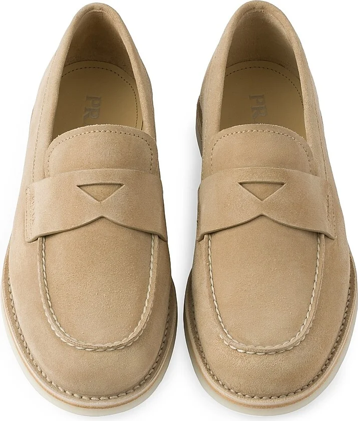 Men's Bleached Suede Loafers - Beige Khaki - Size 7 - Image 2