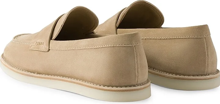 Men's Bleached Suede Loafers - Beige Khaki - Size 7 - Image 3