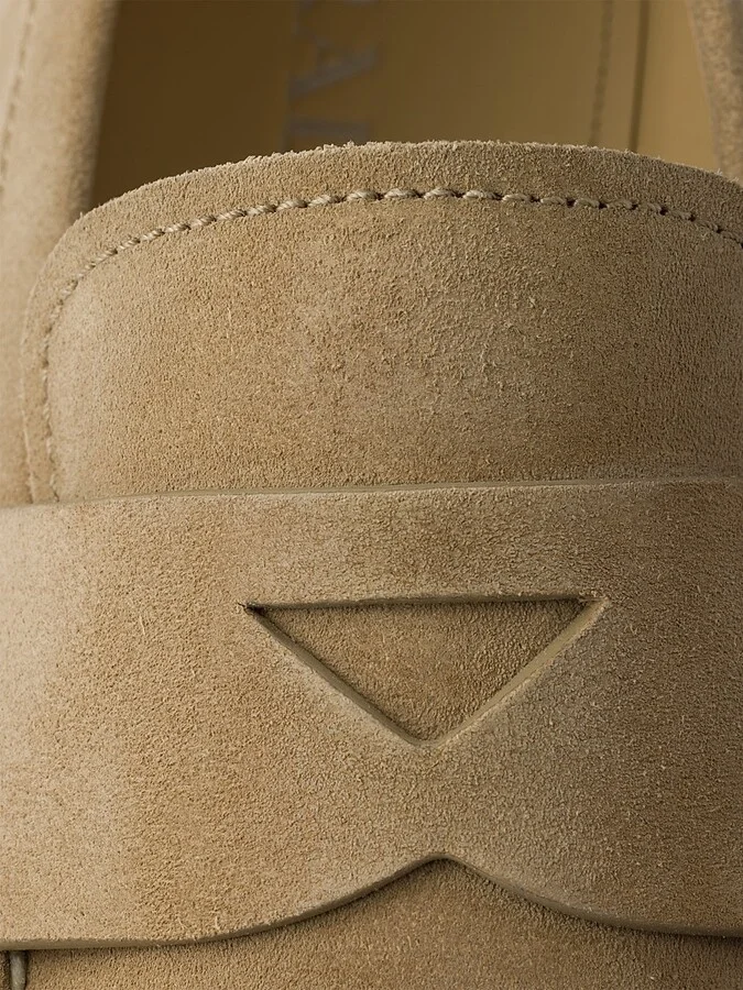 Men's Bleached Suede Loafers - Beige Khaki - Size 7 - Image 5