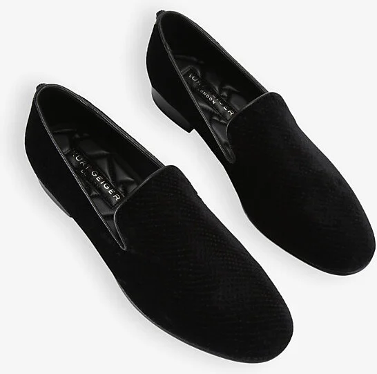 Mens Blk/Other Ace Slip-On Flat Velvet Loafers Eur 42 / 8 Uk Men - Image 2