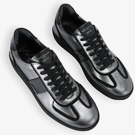 Mens Blk/Other Lloyd Contrast-Panel Leather Low-Top Trainers Eur 43 / 9 Uk Men - Image 2
