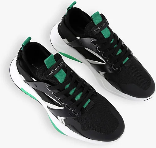 Mens Blk/Other Richmond Runner Panelled Leather Low-Top Trainers Eur 45 / 11 Uk Men - Image 2