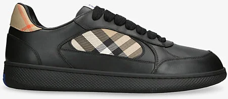 Mens Blk/Other Terrace Check Low-Top Leather Trainers Eur 44 / 10 Uk Men