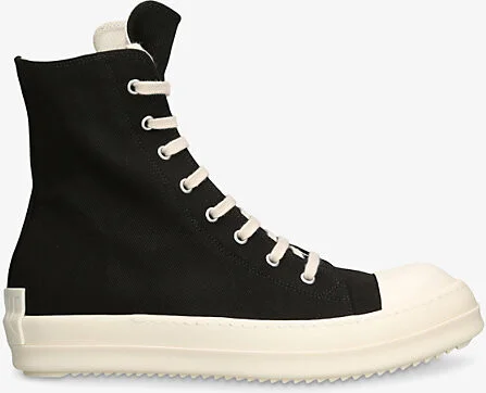 Mens Blk/White Contrast-Toe Denim High-Top Trainers Eur 42 / 8 Uk Men