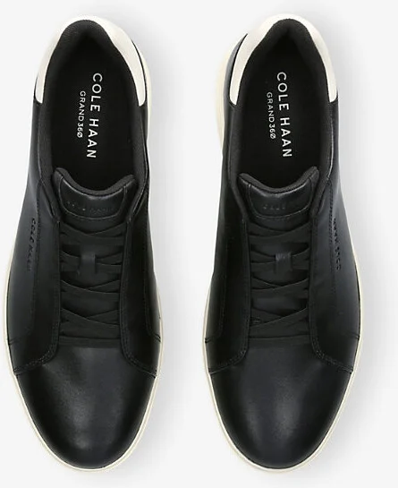 Mens Blk/White Grandpro Luxe Leather Low-Top Trainers Eur 42.5 / 8.5 Uk Men - Image 2