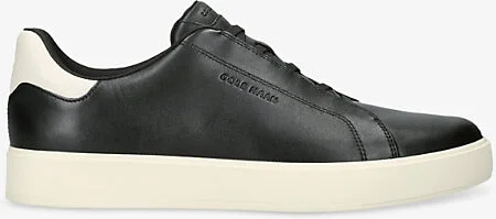Mens Blk/White Grandpro Luxe Leather Low-Top Trainers Eur 42.5 / 8.5 Uk Men