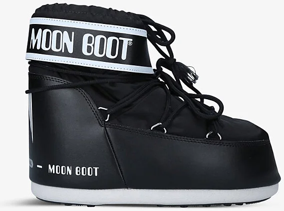 Mens Blk/White Icon Low 2 Lace-Up Nylon Snow Boots S
