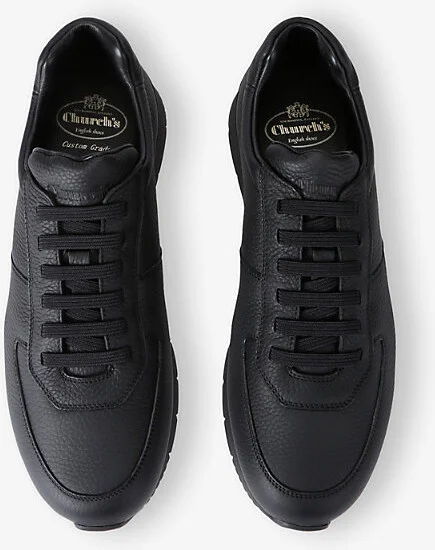 Mens Blk/White Livingston Leather Low-Top Trainers Eur 40 / 6 Uk Men - Image 2
