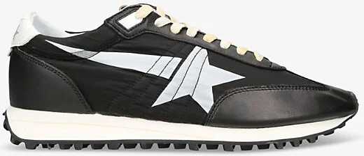 Mens Blk/White Marathon Runner Leather and Mesh Low-Top Trainers Eur 45 / 11 Uk Men