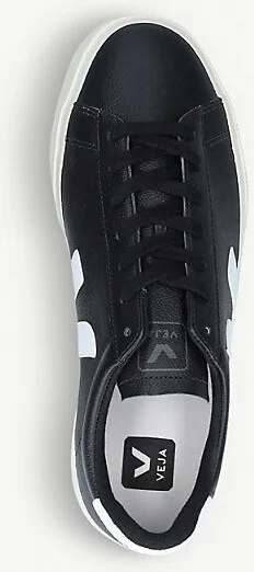 Mens Blk/White Men's Campo Leather and Coated-Canvas Low-Top Trainers 5 - Image 2