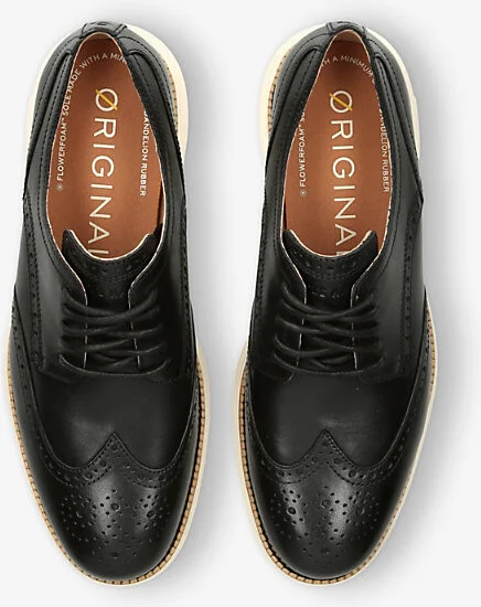 Mens Blk/White Øriginalgrand Wingtip Leather Oxford Shoes Eur 41 / 7 Uk Men - Image 2