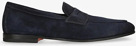 Mens Blue/Dark Carlo Suede Penny Loafers Eur 41 / 7 Uk Men