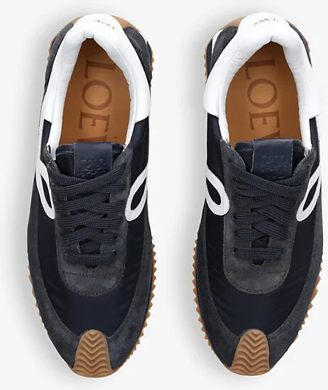 Mens Blue/Dark Flow Runner Monogram Leather and Shell Trainers Eur 40 / 6 Uk Men - Image 2