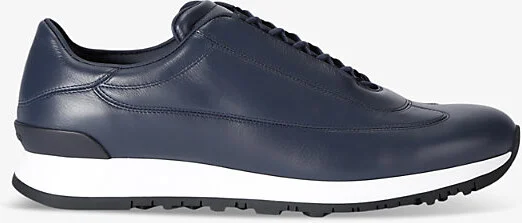 Mens Blue/Dark Lift Lace-Up Leather Low-Top Trainers Eur 40 / 6 Uk Men