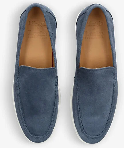Mens Blue/Dark Tuscany Slip-On Suede Loafers Eur 46 / 12 Uk Men - Image 2