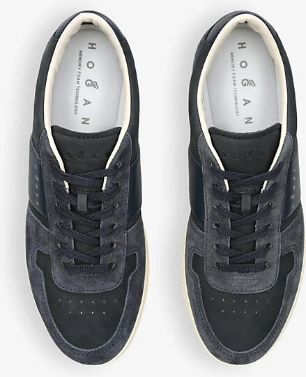 Mens Blue Fascia Suede Low-Top Trainers Eur 43 / 9 Uk Men - Image 2