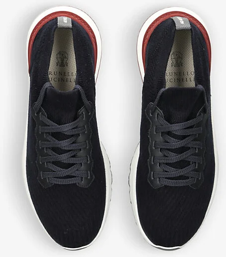 Mens Blue Other Brand-Embossed Pull-Tab Knitted Low-Top Trainers Eur 46 / 12 Uk Men - Image 2