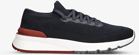 Mens Blue Other Brand-Embossed Pull-Tab Knitted Low-Top Trainers Eur 46 / 12 Uk Men