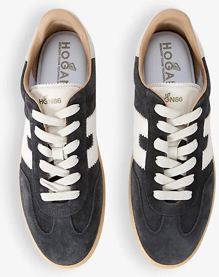 Mens Blue Other Cool Logo-Patch Suede Low-Top Trainers Eur 42.5 / 8.5 Uk Men - Image 2