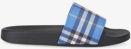 Mens Blue Other Furley Check Rubber Sliders Eur 42 / 8 Uk Men