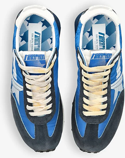 Mens Blue Other Men's Marathon Runner Suede and Mesh Low-Top Trainers Eur 42 / 8 Uk Men - Image 2