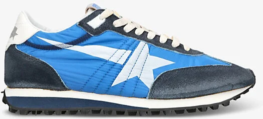Mens Blue Other Men's Marathon Runner Suede and Mesh Low-Top Trainers Eur 42 / 8 Uk Men