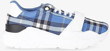 Mens Blue Other New Regis Vintage Check Canvas Trainers Eur 43.5 / 9.5 Uk Men
