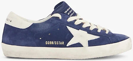 Mens Blue Other Superstar Spur Star-Patch Leather Trainers Eur 44 / 10 Uk Men