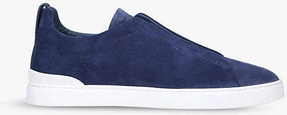 Mens Blue Triple Stitch Low-Top Suede Trainers Eur 43 / 9 Uk Men